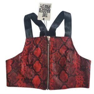 The Ragged Priest Snakeskin Faux Leather Crop Top Size Small